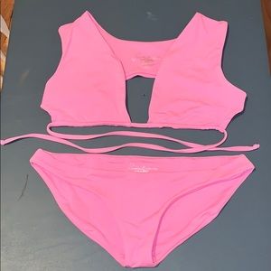 Frankie’s Bikinis Pink Bikini Set